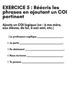 Aperçu - Feuilles d'exercices - Exercices solutions Complément d’Objet Indirect coi - Page 1