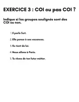 Aperçu - Feuilles d'exercices - Exercices solutions Complément d’Objet Indirect coi - Page 3