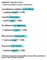 Aperçu - Feuilles d'exercices - Exercices solutions Complément d’Objet Indirect coi - Page 2
