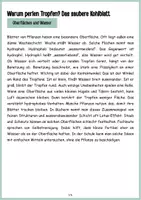 Vorschau - Arbeitsblätter - Lotuseffekt - Warum perlen Wassertropfen ab? Oberflächen Experiment - Seite 1