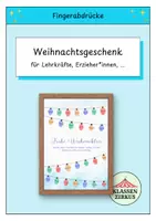 Vorschau - Mal- und Bastelvorlagen - Weihnachtsgeschenk Lichterkette (Fingerabdrücke) - Deckblatt