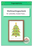 Vorschau - Mal- und Bastelvorlagen - Weihnachtsgeschenk Tannenbaum (Fingerabdrücke) - Deckblatt