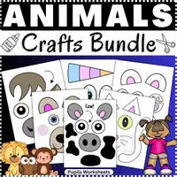 Vorschau - Arbeitsblätter - ANIMAL Crafts for Preschool: Cut and Paste Worksheets - Deckblatt