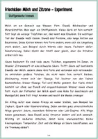 Vorschau - Arbeitsblätter - Frischkäse-Experiment mit Milch und Zitrone - Seite 1