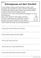 Vorschau - Arbeitsblätter - Wintertage in der Schule | Leseverständnis, Klasse 1 & 2 - Seite 2