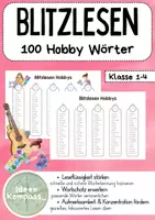 Vorschau - Arbeitsblätter - Blitzlesen - 100 Hobby Wörter - Deckblatt