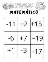 Vista previa - Juegos / Gamificación - BINGO MATEMÁTICO NÚMEROS ENTEROS - página 1
