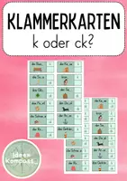 Vorschau - Spiele - Klammerkarte: k oder ck? – Rechtschreibübung + Selbstkontrolle - Deckblatt