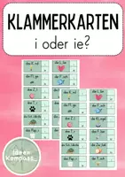 Vorschau - Arbeitsblätter - Klammerkarte: i oder ie? – Rechtschreibübung + Selbstkontrolle - Deckblatt