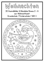 Vorschau - Arbeitsblätter - 30 Ausmalbilder & Mandalas Weihnachten Klassen 2, 3, 4, 5, 6, 7 - Deckblatt