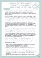 Vista previa - Hojas de trabajo - Boxing Day – Reading, Vocabulary & Critical Thinking Resource - página 1