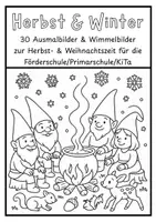 Vorschau - Arbeitsblätter - 30 Ausmalbilder Herbst, Winter, Nikolaus, Weihnachten KiTa, Klassen 1-5 - Deckblatt