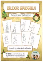 Vorschau - Arbeitsblätter - Symmetrie kinderleicht! Weihnachtliche Bilder zum Spiegeln und Gestalten - Deckblatt