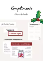 Vorschau - Poster - Komplimente Adventskalender - Visualisierung - Deckblatt