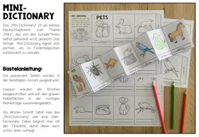 Vorschau - Arbeitsblätter - PETS - Mini Dictionary (Leporello) - Seite 1