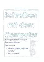 Vorschau - Arbeitsblätter - Schreiben am PC: Tastatur und häufige Funktionen - Deckblatt