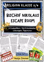 Vorschau - Arbeitsblätter - Bischof Nikolaus Escape Room - Religionsunterricht Klasse 3/4 - Deckblatt