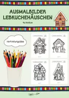 Vorschau - Arbeitsblätter - Ausmalbilder Lebkuchenhäuschen - Vertretungsidee (Kunstunterricht) - Deckblatt
