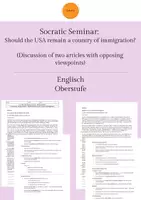 Vorschau - Arbeitsblätter - Socratic Seminar: Should the USA remain a country of immigration? (Discussion of two articles with opposing viewpoints) - Deckblatt