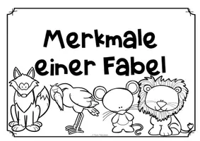 Vorschau - Präsentationen/Tafelbilder - Tafelkarten zu den Fabelmerkmalen / Fabel / Merkplakat / Merkposter - Seite 3