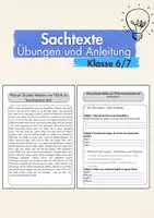 Vorschau - Arbeitsblätter - Sachtexte Deutsch Schritt für Schritt Übungen Klasse 6-7 - Deckblatt