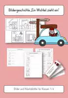 Vorschau - Arbeitsblätter - Wichtel-Bildergeschichte „Ein Wichtel zieht ein“ - Deckblatt