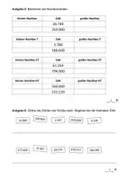 Vorschau - Klassenarbeiten - Mathe-Klassenarbeit (4. Klasse, Einführung in den Millionraum Teil 2) - Seite 1