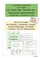 Vorschau - Stundenentwürfe - Wir teilen das Tierreich ein - Tierklassen kennenlernen (Wirbeltiere/ Wirbellose Tiere) Systematik Tierreich - Deckblatt