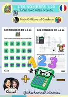 Aperçu - Feuilles d'exercices - LES NOMBRES DE 1 À 20 – Fiche avec mots croisés - Page de couverture