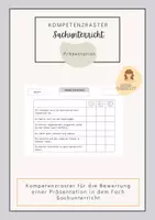 Vorschau - Anderer Materialtyp - Note Präsentation I Kompetenzraster - Deckblatt