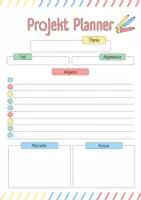 Vorschau - Klassenarbeiten - Projektplaner – Vorlage für Projekte & Aufgaben - Deckblatt