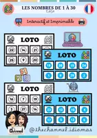 Vorschau - Spiele - LES NOMBRES DE 1 À 30 – Loto avec roue interactive - Deckblatt