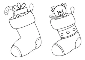 Vorschau - Mal- und Bastelvorlagen - Nikolaussocken zum Gestalten für Kinder - Seite 1