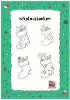 Vorschau - Mal- und Bastelvorlagen - Nikolaussocken zum Gestalten für Kinder - Deckblatt