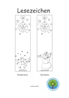 Vorschau - Stationenlernen - ☃️„Winterliche Lesezeichen zum Ausmalen – Schneemann-Motiv“❄️ - Deckblatt