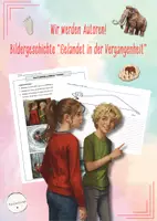 Vorschau - Arbeitsblätter - Spannend erzählen - Schreibanlässe - Bildergeschichte "Gelandet in der Vergangenheit" (Deutsch, Klasse 5-7) - Deckblatt