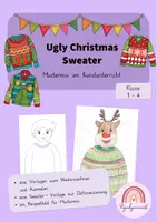 Vorschau - Mal- und Bastelvorlagen - Ugly Christmas Sweater - Mustermix im Kunstunterricht - Deckblatt