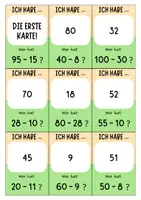 Vorschau - Spiele - Grundrechenarten Subtraktion 1 bis 100 - Ich habe... Wer hat...? Spiel Mathe - Seite 2