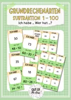 Vorschau - Spiele - Grundrechenarten Subtraktion 1 bis 100 - Ich habe... Wer hat...? Spiel Mathe - Deckblatt