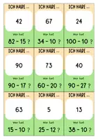 Vorschau - Spiele - Grundrechenarten Subtraktion 1 bis 100 - Ich habe... Wer hat...? Spiel Mathe - Seite 3