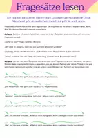 Vorschau - Arbeitsblätter - Übung zum Vorlesen von Fragesätzen (Die kleine Hexe) - Deckblatt