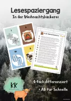 Vorschau - Arbeitsblätter - Lesespaziergang "In der Weihnachtsbäckerei" - Deckblatt