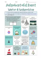 Vorschau - Arbeitsblätter - AB Kunst: 15 Winter-/ Weihnachtsaufgaben für schnelle SuS - Seite 1