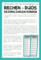 Vorschau - Aufgabenkarten - DEZIMALZAHLEN RUNDEN - 3 Rechen-Duos - Seite 1