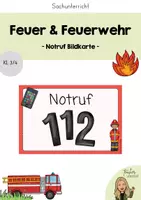 Vorschau - Bildkarten - Bildkarte Notruf - Feuer und Feuerwehr - Deckblatt