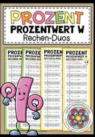 Vorschau - Aufgabenkarten - PROZENTRECHNUNG (Prozentwert W) - 3 Rechen-Duos - Deckblatt