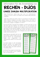 Vorschau - Aufgabenkarten - GANZE ZAHLEN (Multiplikation) - 3 Rechen-Duos - Seite 1