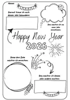 Vorschau - Arbeitsblätter - Happy New Year 2026 Lesezeichen + Arbeitsblatt - Seite 2