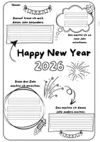 Vorschau - Arbeitsblätter - Happy New Year 2026 Lesezeichen + Arbeitsblatt - Seite 3