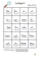 Vorschau - Arbeitsblätter - Leseteppich I,M,A,O,T,S,E - Deckblatt